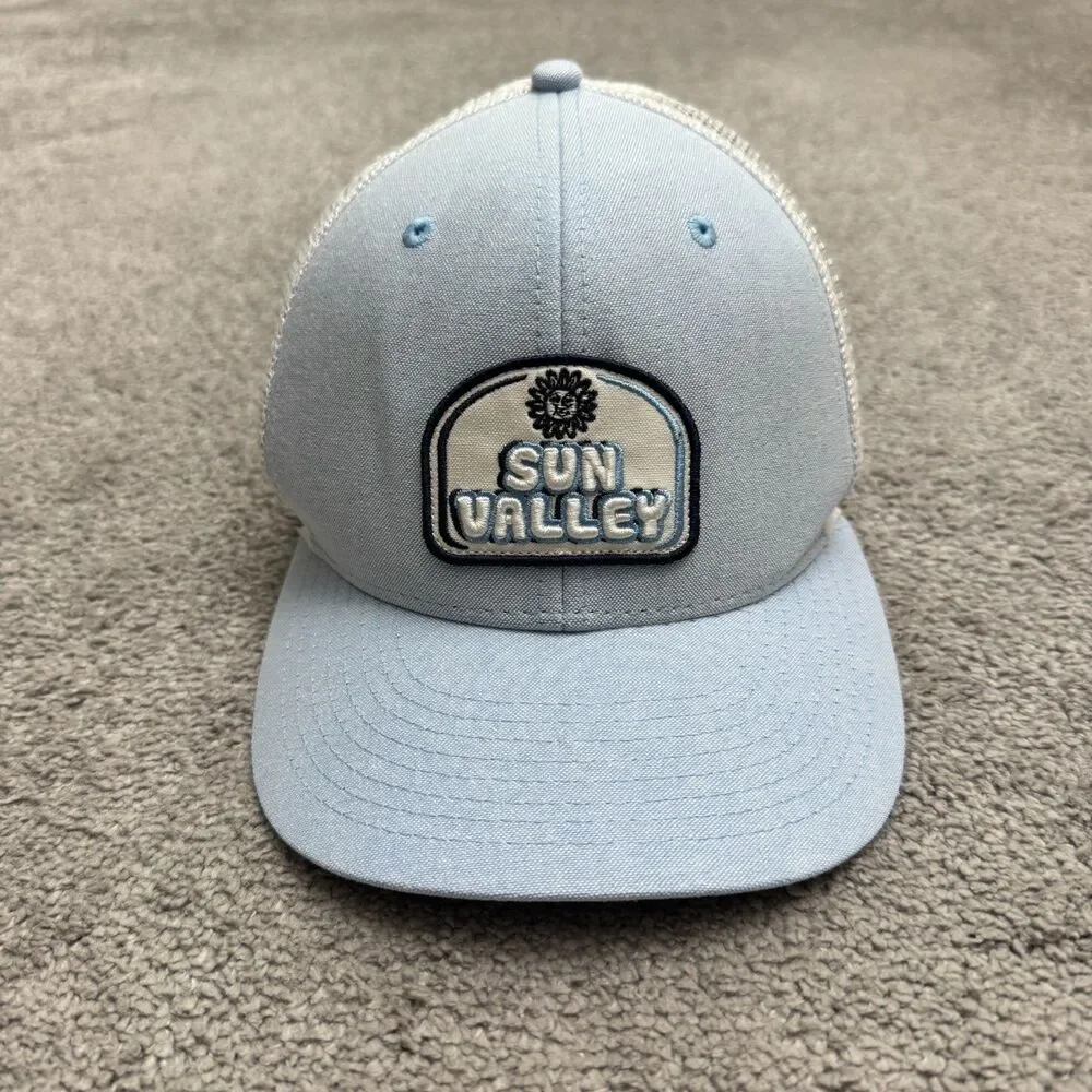 Pukka Sun Valley Idaho Trucker Hat Cap Mens One Size Sky Blue White Mesh Back